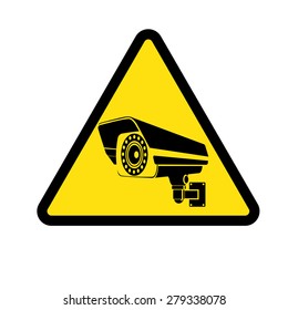 Surveillance Camera Warning Sign Vector Illustration Stock Vector ...