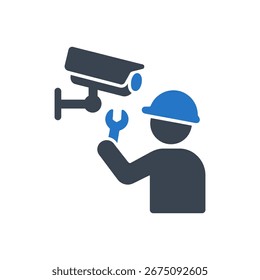 CCTV Installation Icon Isolated On White Background 
