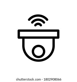 Cctv (Internet of Things) icon outline vector. isolated on white background 