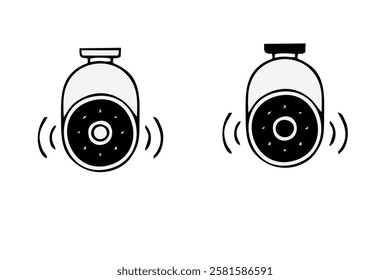 Cctv labels. Security cameras symbols for security and safety protection
