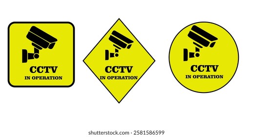 Cctv labels. Security cameras symbols for security and safety protection