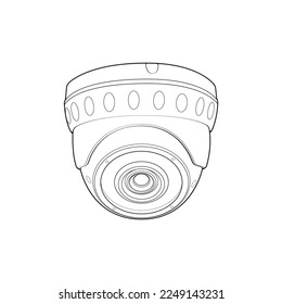 Cctv en estilo vectorial de arte de línea, aislado en fondo blanco. Cctv en estilo vectorial de arte en línea para libro de coloreado. 