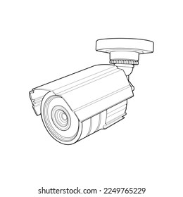 Cctv im Art-Vektorstil, einzeln auf weißem Hintergrund. Cctv in Linie Art Vektorstil für das Färben von Buch. 