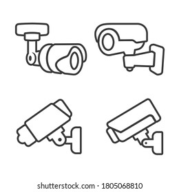 Icono de la línea CCTV Circuito cerrado Cámara vectorial