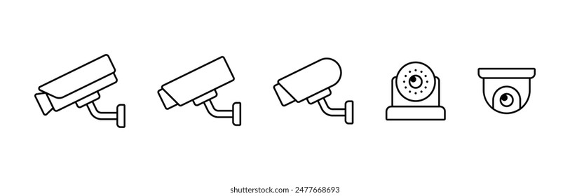 CCTV line icon isolated on white background.