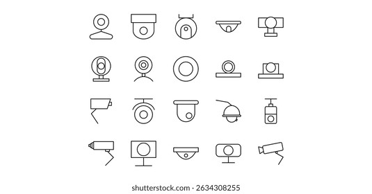 cctv line icon pack illustration