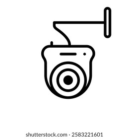 CCTV line icon, video surveillance made linear style, sign camera for use logo and other design.