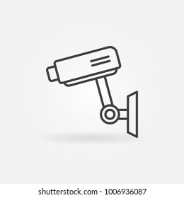 CCTV minimal icon - vector security surveillance camera concept sign in thin line style