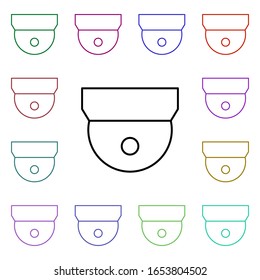 Cctv multi color style icon. Simple thin line, outline vector of internet things icons for ui and ux, website or mobile application