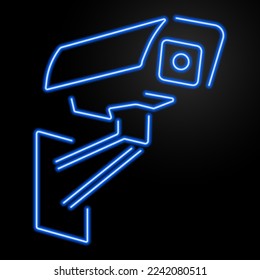 CCTV neon sign, modern glowing banner design, colorful modern design trends on black background. Vector illustration.