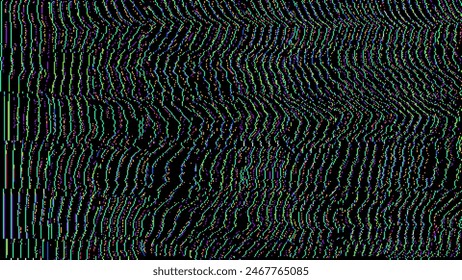 CCTV Noise Screen. Colorful Glitch Screen Effect Background. Abstract Digital Pixel Dots Noise Glitch Error. VHS CRT Overlay Effect. Video Damage Overlay Background. Vector Illustration.