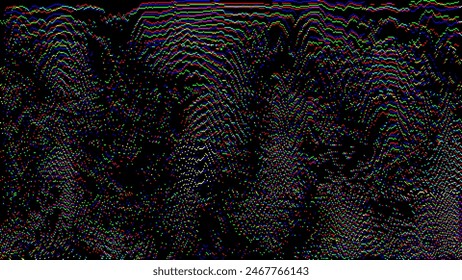 CCTV Noise Screen. Colorful Glitch Screen Effect Background. Abstract Digital Pixel Dots Noise Glitch Error. VHS CRT Overlay Effect. Video Damage Overlay Background. Vector Illustration.