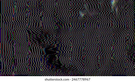 CCTV Noise Screen. Colorful Glitch Screen Effect Background. Abstract Digital Pixel Dots Noise Glitch Error. VHS CRT Overlay Effect. Video Damage Overlay Background. Vector Illustration.