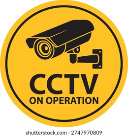 CCTV On Operation Sign Security Camera Monitoring Surveillance Warning