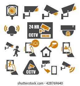 cctv online icon set
