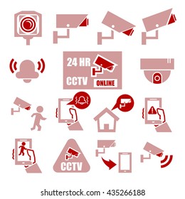 cctv online icon set
