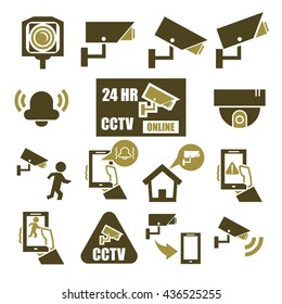 cctv online icon set