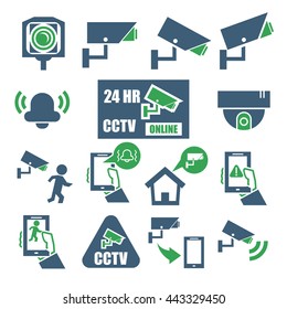 cctv online icon set
