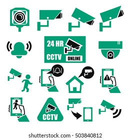 cctv online icon set