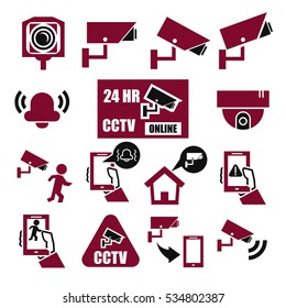 cctv online icon set