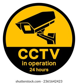 CCTV In Operation 24 Hours Symbol Sign, Vector Illustration, Isolate On White Background Label .EPS10