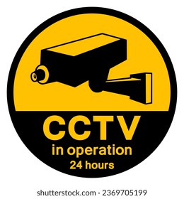 CCTV In Operation 24 Hours Symbol Sign, Vector Illustration, Isolate On White Background Label .EPS10