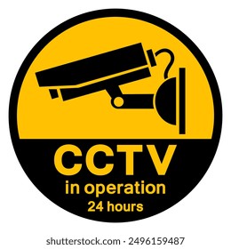 CCTV In Operation 24 Hours Symbol Sign, Vector Illustration, Isolate On White Background Label .EPS10