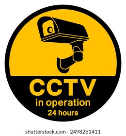 CCTV In Operation 24 Hours Symbol Sign, Vector Illustration, Isolate On White Background Label .EPS10