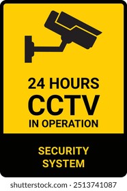 CCTV in operation, attention sign video surveillance. Camera security icon. Vector isolated illustration	
