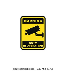 CCTV in operation caution warning symbol design vector