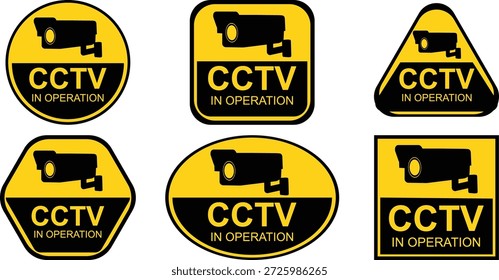 CCTV in Operation Security Warning Badge Set