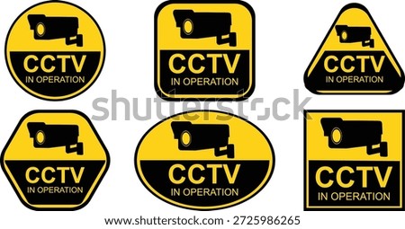 CCTV in Operation Security Warning Badge Set