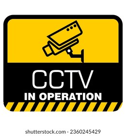 CCTV en funcionamiento, vector de signos y etiquetas