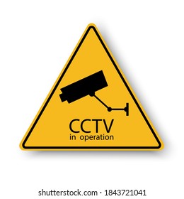 El signo de la operación cctv. Icono de advertencia del vector de vigilancia. Símbolo de seguridad del territorio. Imagen de archivo.