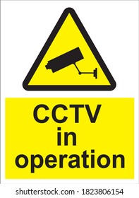 CCTV in operation sign triangle