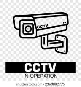 CCTV, in operation, sign vector