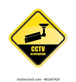 CCTV in operation Sign. Vector