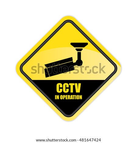 CCTV in operation Sign. Vector