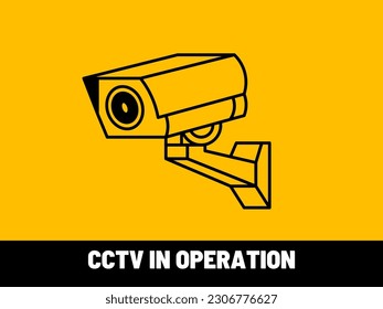 CCTV in Betrieb Sign. Vektorgrafik. Geeignet für jedes Geschäft, jede Fabrik, jeder Hausbesitzer oder jeden Ort, der benutzt werden kann.
