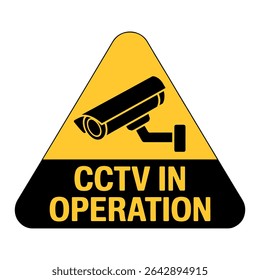 CCTV im Betrieb Zeichen Vektor - Überwachungskamera Warnsymbol