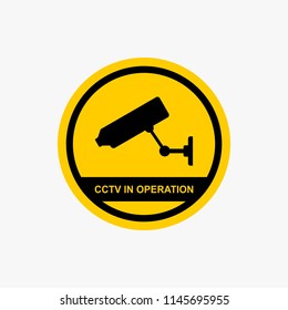 Cctv Operation Sign Warning Icon Design Stock Vector (Royalty Free ...