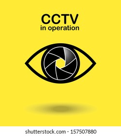 CCTV in operation. Vector Illustration