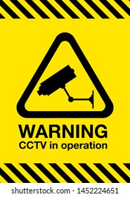 A Cctv In Operation Warning Sign