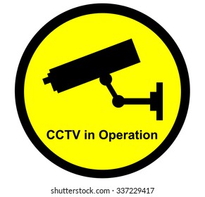 CCTV in Operation warning sign