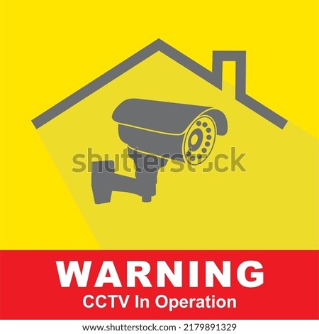 CCTV in operation warning sign. attention sign video surveillance. Camera security icon. Vector isolated illustration.