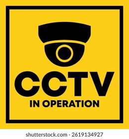CCTV in Operation Warning Sign – Surveillance Camera Icon