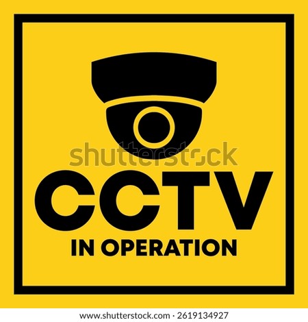 CCTV in Operation Warning Sign – Surveillance Camera Icon