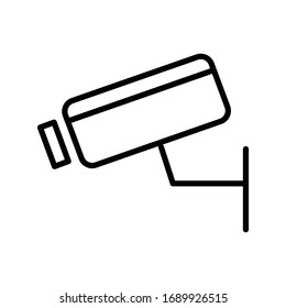 CCTV with outline icon vector 