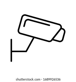 CCTV with outline icon vector 