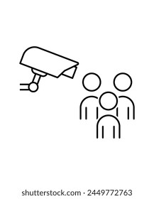 cctv with people icon, vector best line icon.